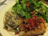 crab stuffed sole and mushroom risotto